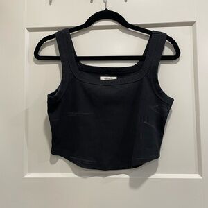 Madewell Black Ribbed Crop Top